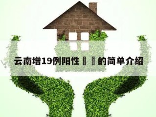 云南增19例阳性㊙️的简单介绍