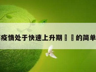 上海疫情处于快速上升期㊙️的简单介绍