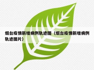 烟台疫情新增病例轨迹图（烟台疫情新增病例轨迹图片）